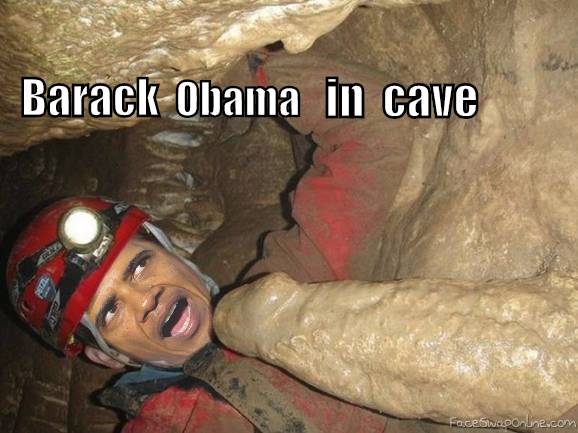 Barack Obama in the cave