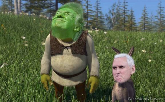 shrek trump and donkey pence