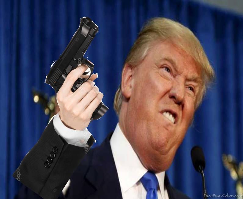donald trump with a gun