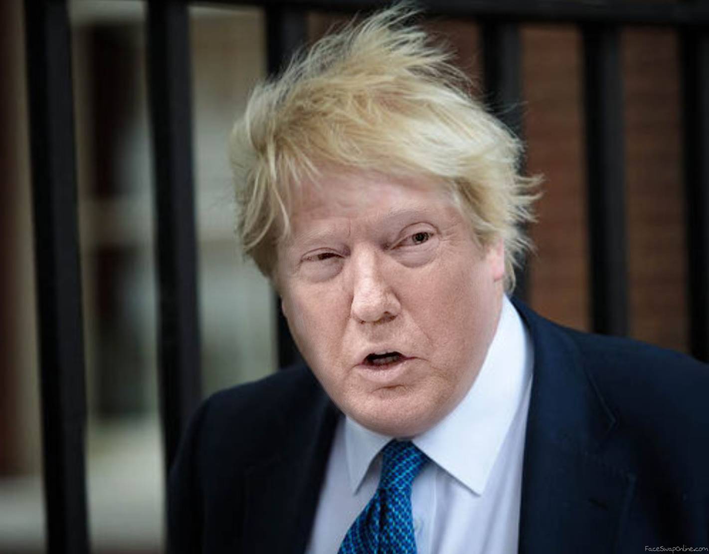 Donald Trump with Boris Johnson's haircut