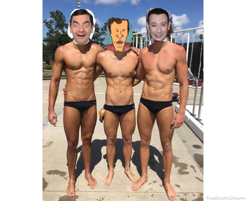 Mr Bean, Butthead, Pee Wee Herman in a beach