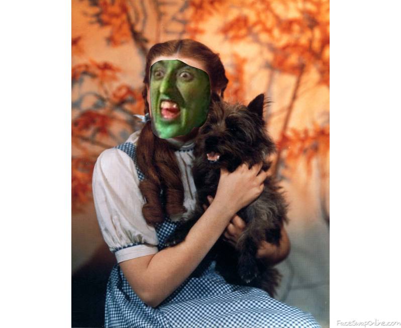 The Wicked Witch of The West as Dorothy Gale with Toto