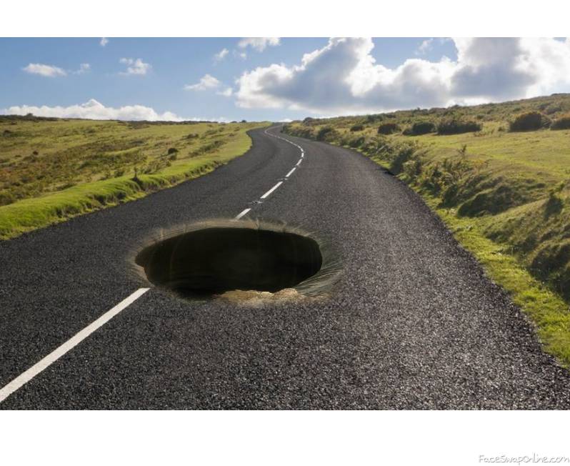 Road with hole