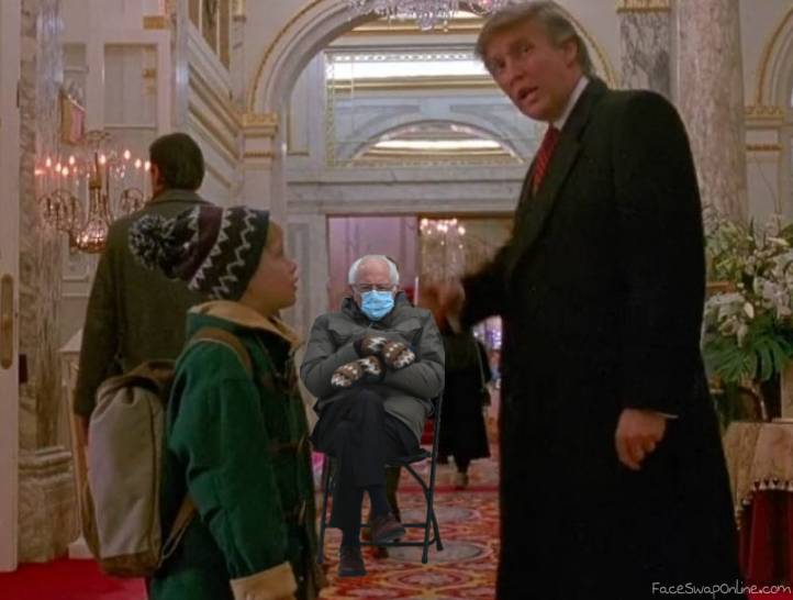 Bernie Sanders Sitting on a Chair in Home Alone