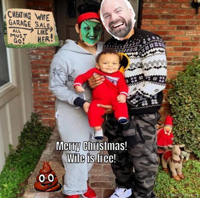 Bald Guy, Wicked Witch of the West Family 2021 Christmas Photo with an interesting offer