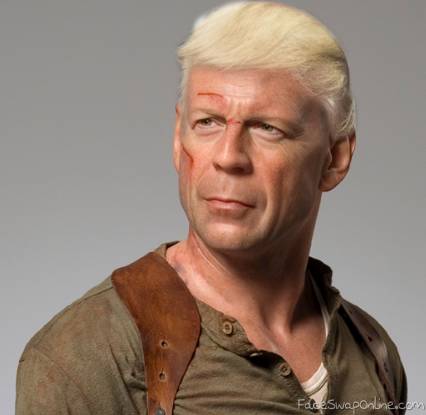 Bruce Willis sporting his new blond hair