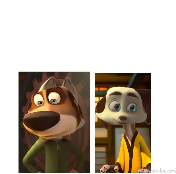 Hank from Paws of Fury and Swifty from Arctic Dogs Face Swap
