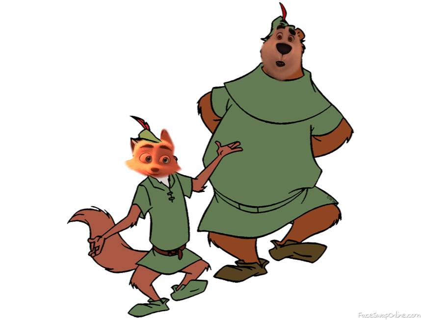 Swifty and PB from Arctic Dogs as Robin Hood and Little John