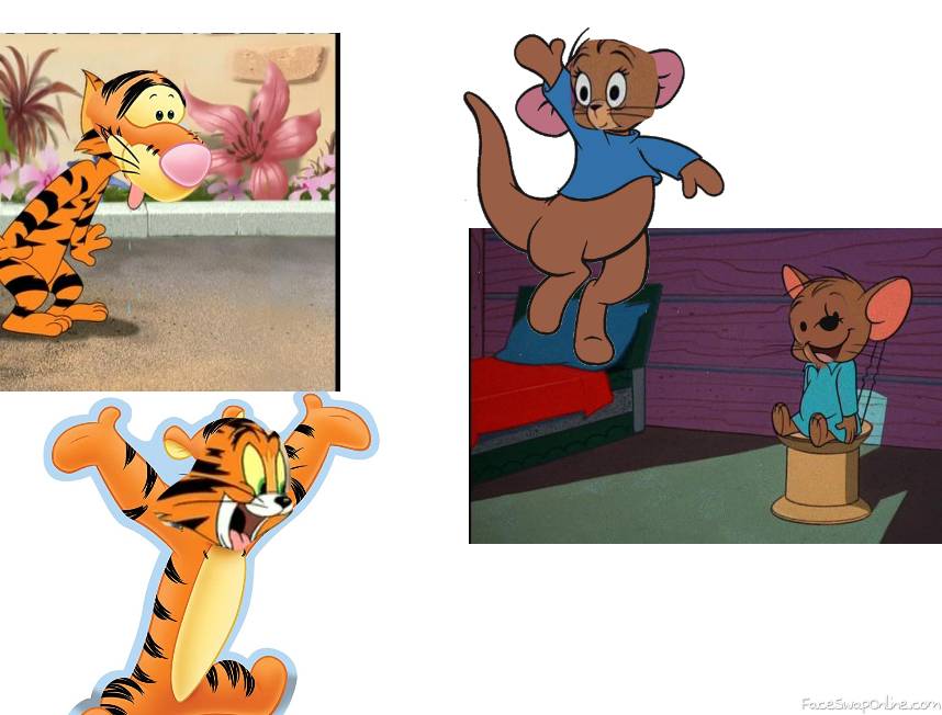 Tigger and Roo and Tom and Jerry Face Swap