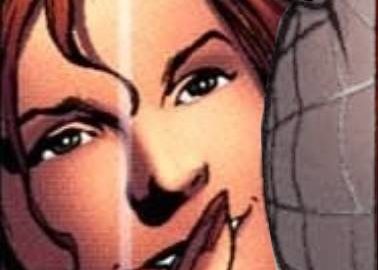 Mary Jane pulling Spider-Man(harry)’s mask up