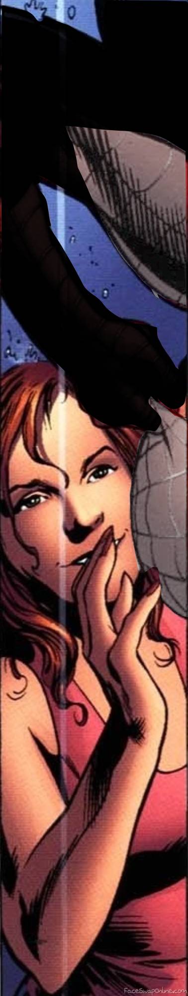 Mary Jane pulling Spider-Man(harry)'s mask up