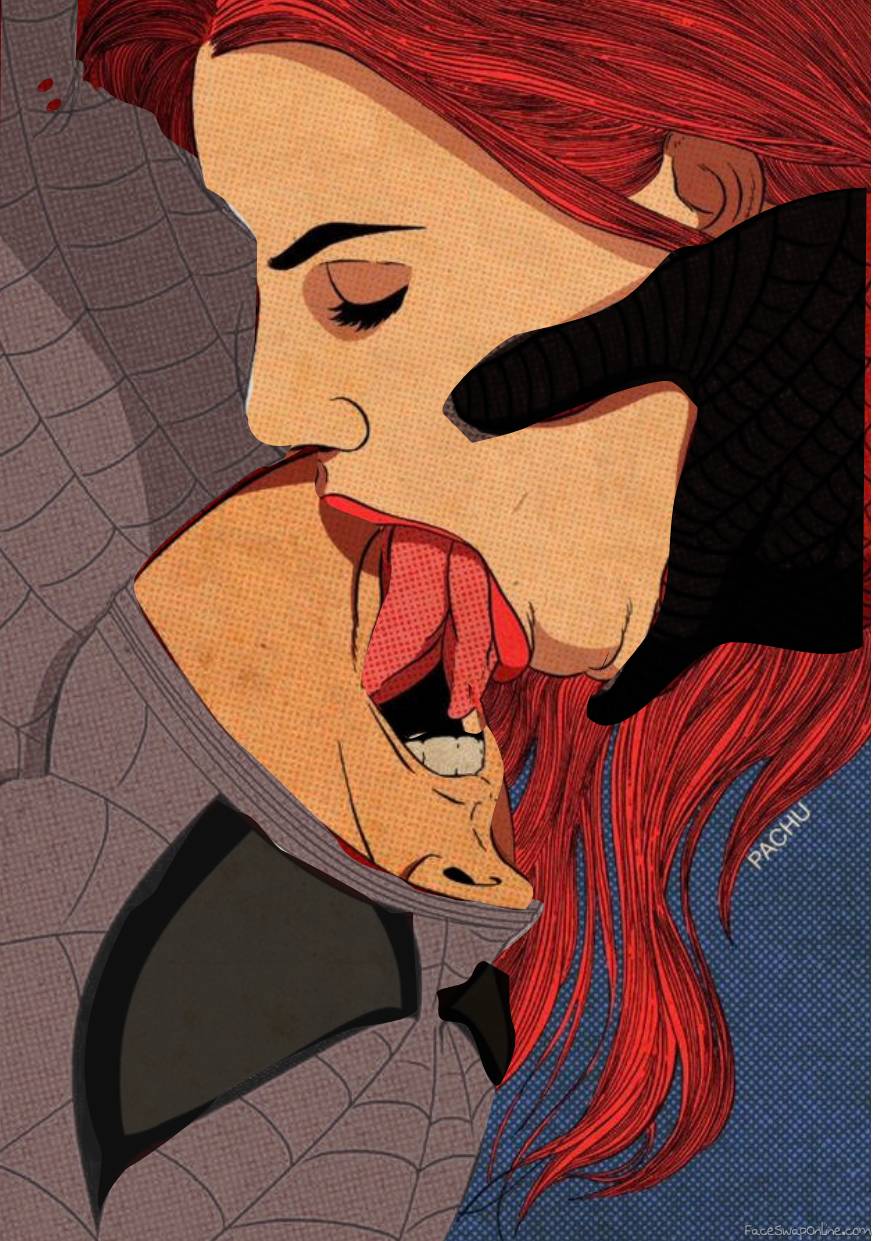 Spider-Man(Harry) and Mary Jane tonguing