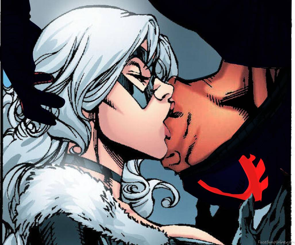 Black Cat and Spider-Man 2099 tongue-kissing