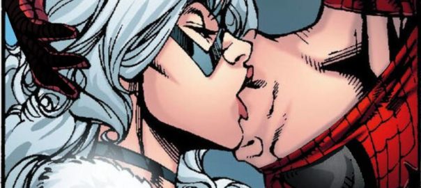 Superior Spider-Man(Otto) and Black Cat kiss