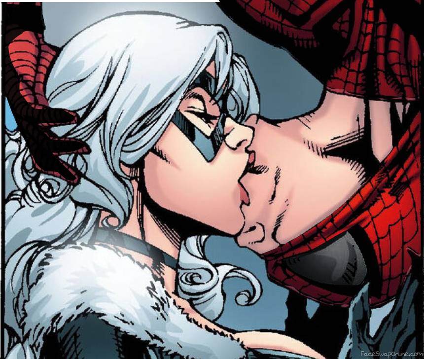 Superior Spider-Man(Otto) and Black Cat kiss