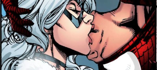 Black Cat and Ben Reilly upside down kiss