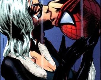 SpiderMan X Black Cat in the rain