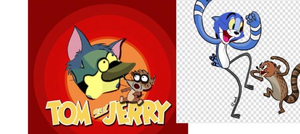 Tom and Jerry and Moredcai and Rigby Face Swap