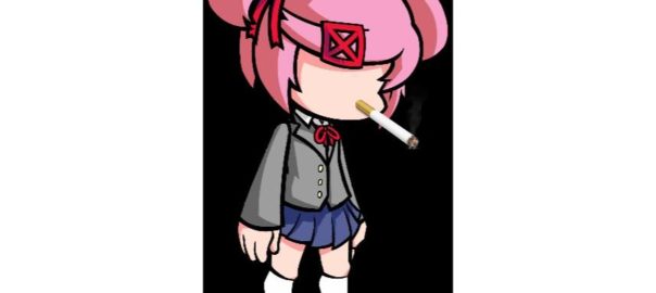 Faceless natsuki is somehow smoking