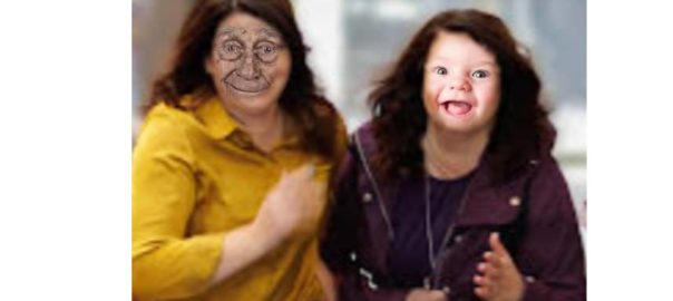 ugly old man and a big baby