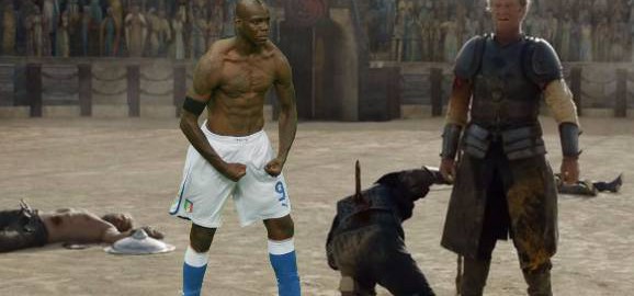 Balotelli in the arena with Jorah Mormont