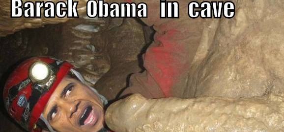 Barack Obama in the cave