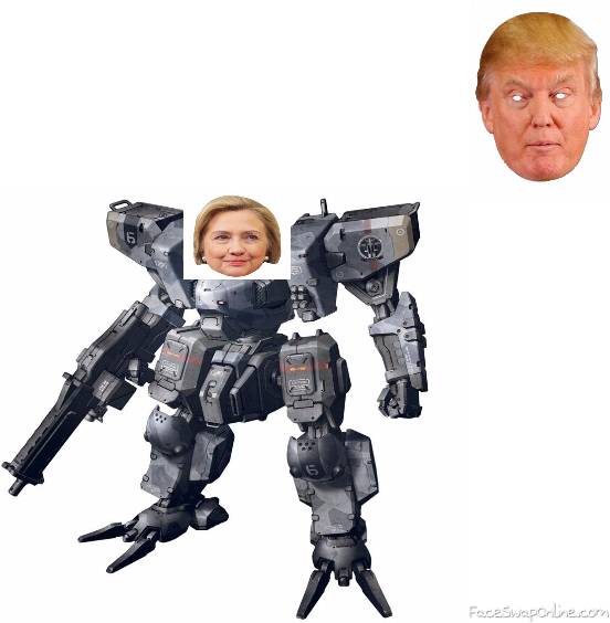 Hillary builds a mech to destroy trump