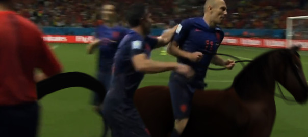 Robben goal celebration on a HORSE